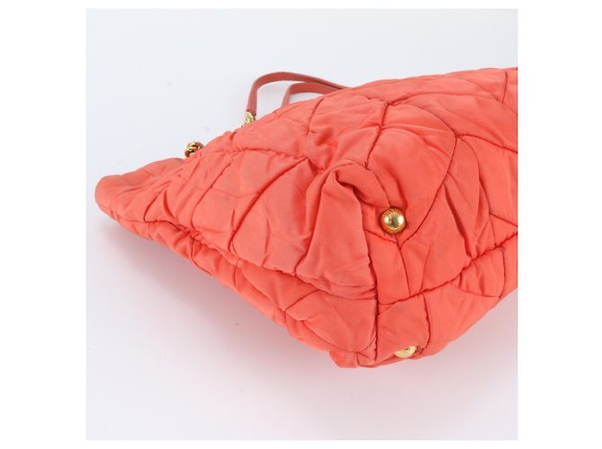 Tote Prada Tessuto Nylon Leder Tasche mit Dreiecks-Logo Pink - Ansicht 6