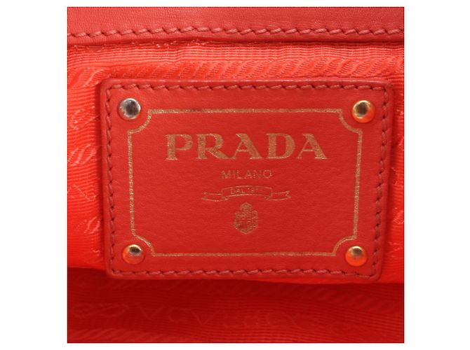 Tote Prada Tessuto Nylon Leder Tasche mit Dreiecks-Logo Pink - Ansicht 8