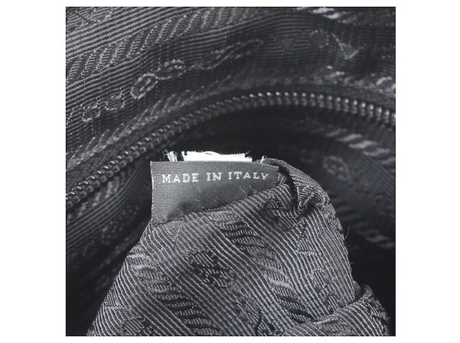 Bolsa de ombro em couro e nylon Tessuto com logo triangular Prada Preto - vista 10