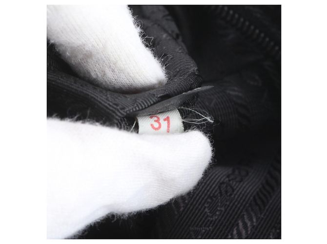 Bolsa de ombro em couro e nylon Tessuto com logo triangular Prada Preto - vista 11