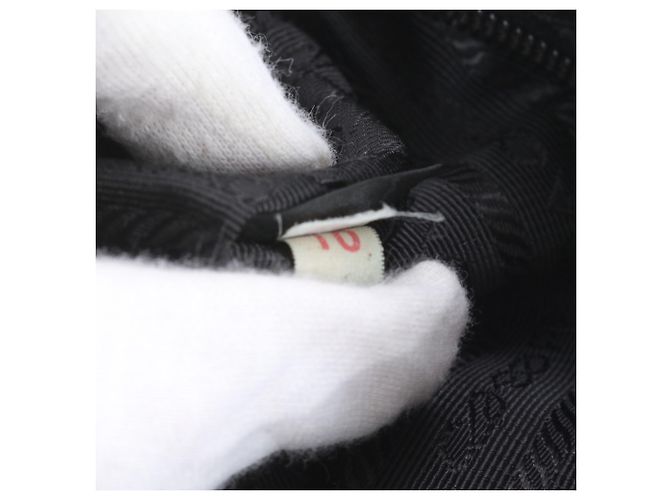 Bolsa de ombro em couro e nylon Tessuto com logo triangular Prada Preto - vista 12