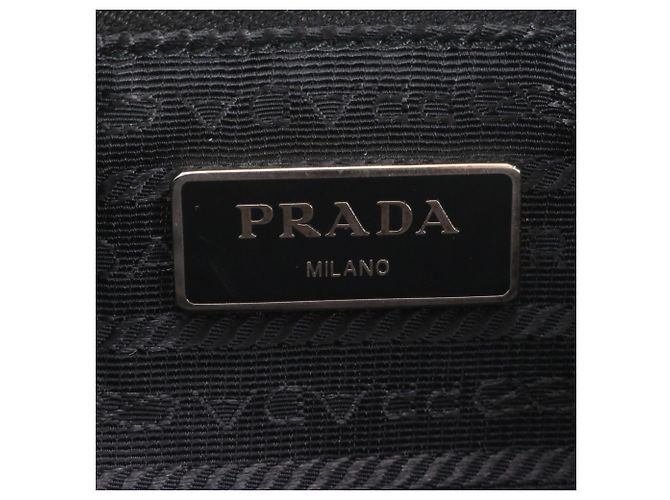 Bolsa de ombro em couro e nylon Tessuto com logo triangular Prada Preto - vista 9