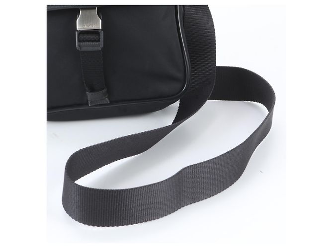 Bolsa Messenger Prada em nylon Tessuto e couro Saffiano Preto - vista 2