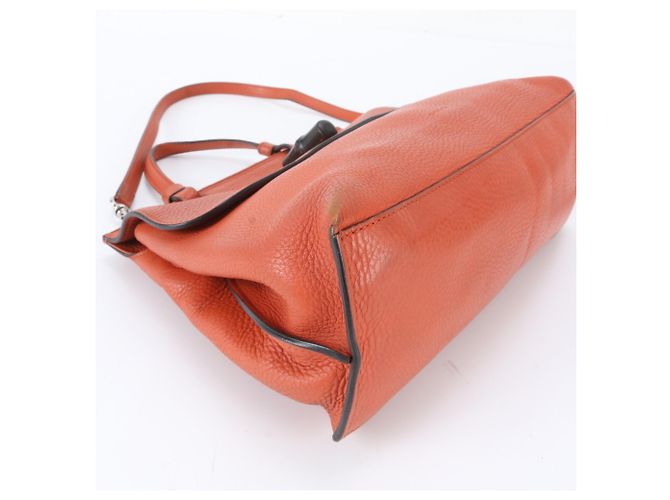 Gucci Bamboo Daily Leder Crossbody- und Handtasche Orange - Ansicht 7