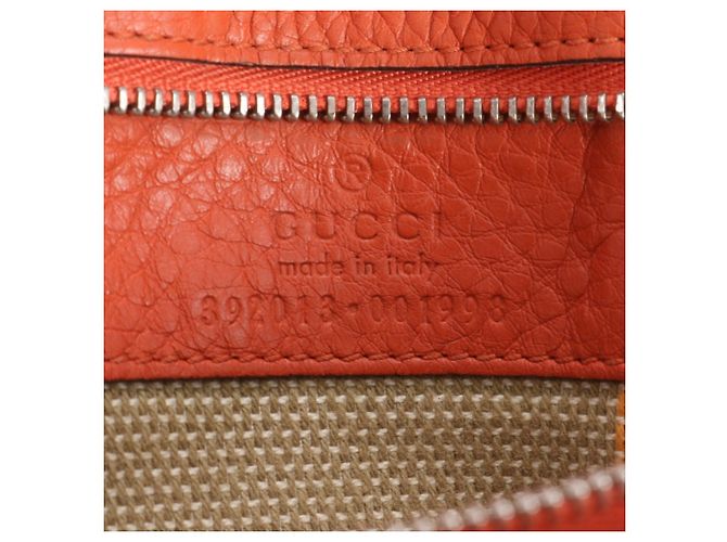 Gucci Bamboo Daily Leder Crossbody- und Handtasche Orange - Ansicht 9