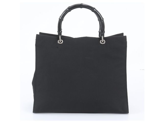 Borsa Tote Gucci in pelle nera e nylon Nero - vista 3