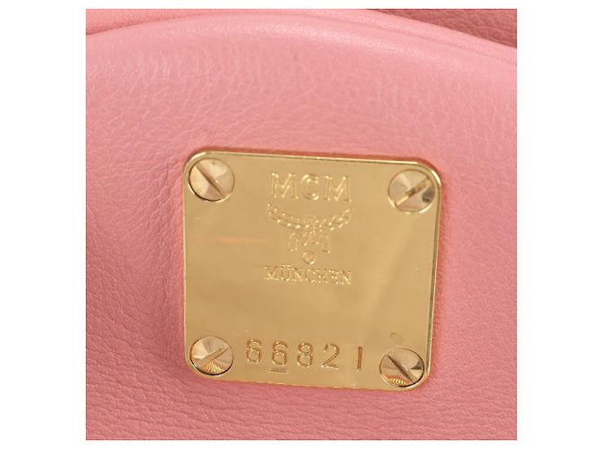Zaino e Borsa a Tracolla in Pelle Borchiata MCM Cassette Rosa - vista 11