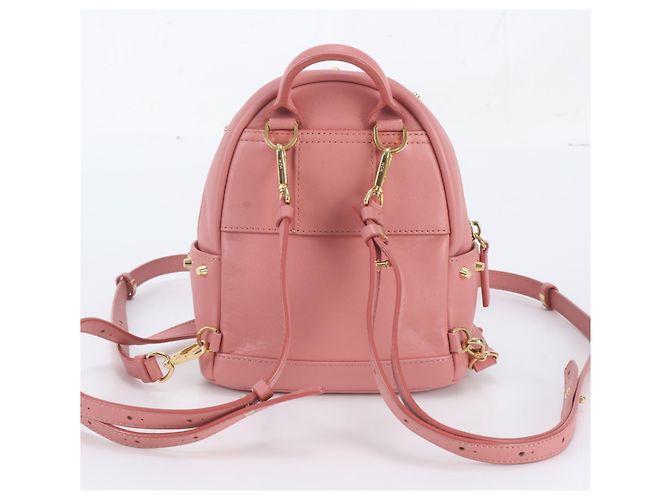 Zaino e Borsa a Tracolla in Pelle Borchiata MCM Cassette Rosa - vista 3