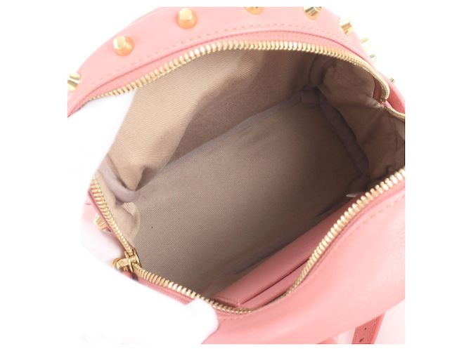 Zaino e Borsa a Tracolla in Pelle Borchiata MCM Cassette Rosa - vista 7