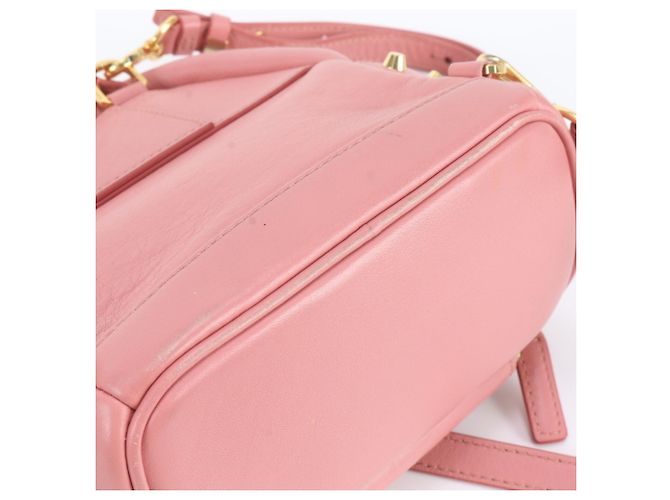 Zaino e Borsa a Tracolla in Pelle Borchiata MCM Cassette Rosa - vista 8