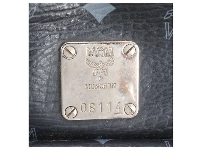 Borsa Mini Boston MCM Visetos in pelle Marrone Nero - vista 8