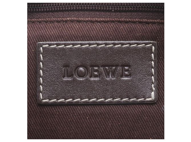 Loewe Anagram Schultertasche aus Leder Braun Weiß - Ansicht 10