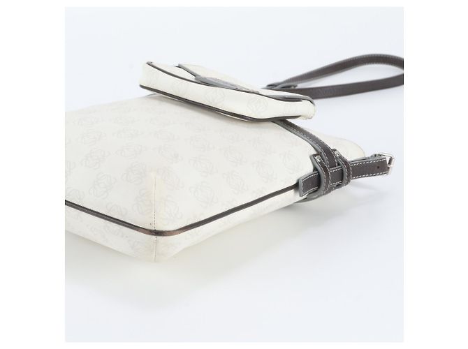 Loewe Anagram Schultertasche aus Leder Braun Weiß - Ansicht 4