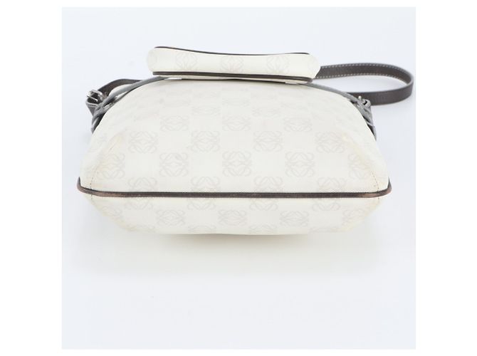 Loewe Anagram Schultertasche aus Leder Braun Weiß - Ansicht 6