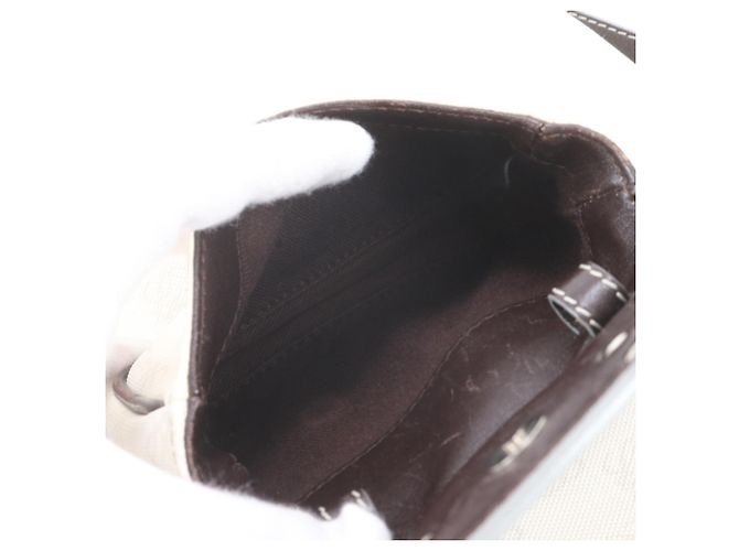 Loewe Anagram Schultertasche aus Leder Braun Weiß - Ansicht 8
