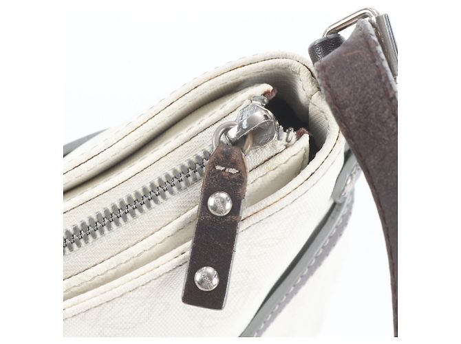 Loewe Anagram Schultertasche aus Leder Braun Weiß - Ansicht 9