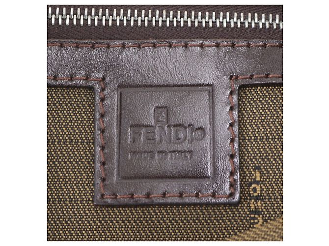 Fendi Zucca Leather Shoulder Bag Brown - view 10