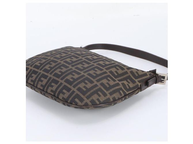 Fendi Zucca Leather Shoulder Bag Brown - view 4