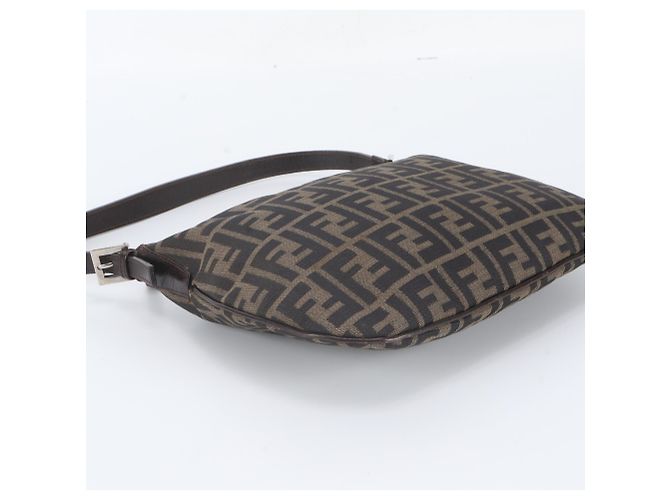 Fendi Zucca Leather Shoulder Bag Brown - view 5