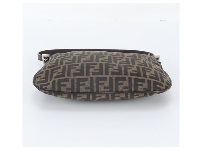 Fendi Zucca Leather Shoulder Bag Brown - view 6