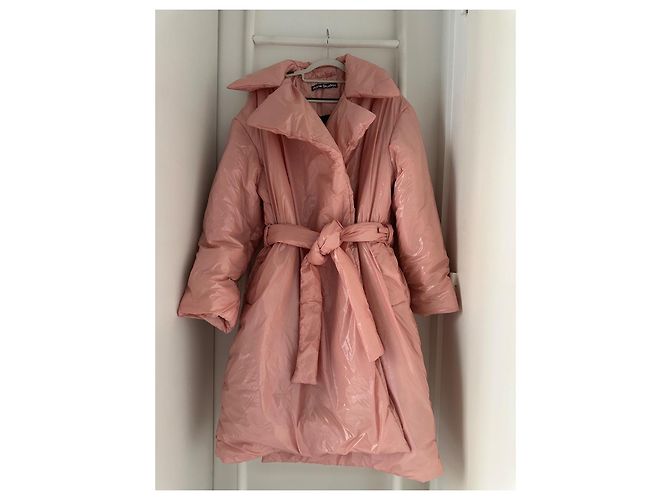 Acne Studios Casaco Puffer Rosa com Cinto - vista 10