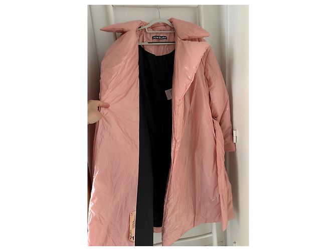 Acne Studios Casaco Puffer Rosa com Cinto - vista 17