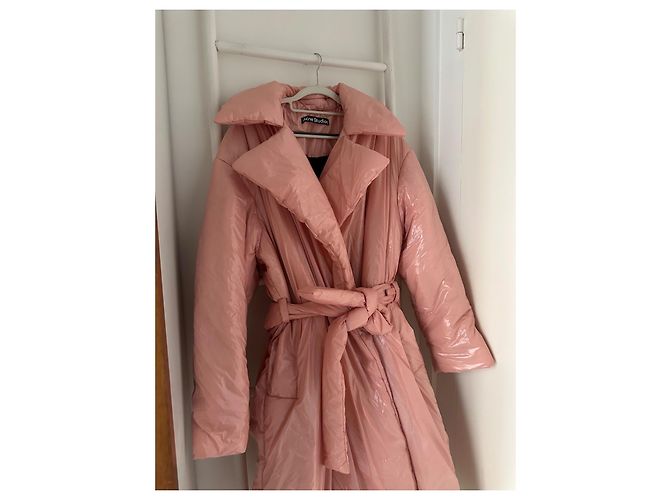 Acne Studios Casaco Puffer Rosa com Cinto - vista 20