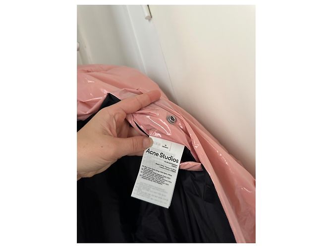 Acne Studios Casaco Puffer Rosa com Cinto - vista 7