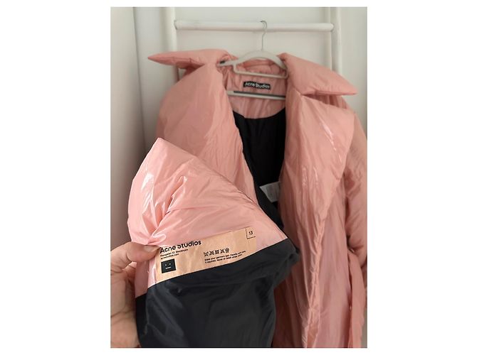 Acne Studios Casaco Puffer Rosa com Cinto - vista 8