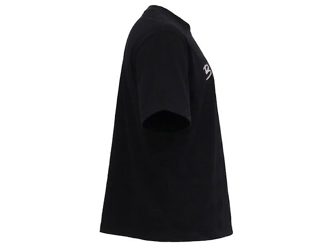 Everyday T-shirt Balenciaga Script Logo in cotone nero - vista 3