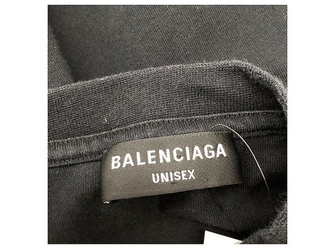 Everyday T-shirt Balenciaga Script Logo in cotone nero - vista 7