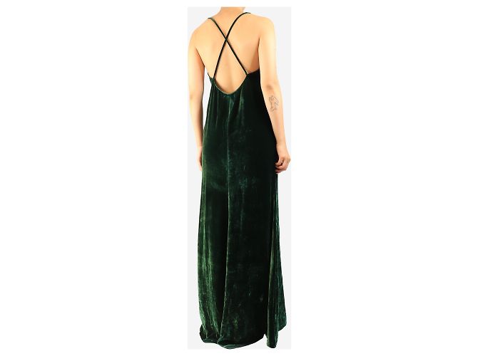 Reformation Vestido maxi de terciopelo verde - talla S - vista 2