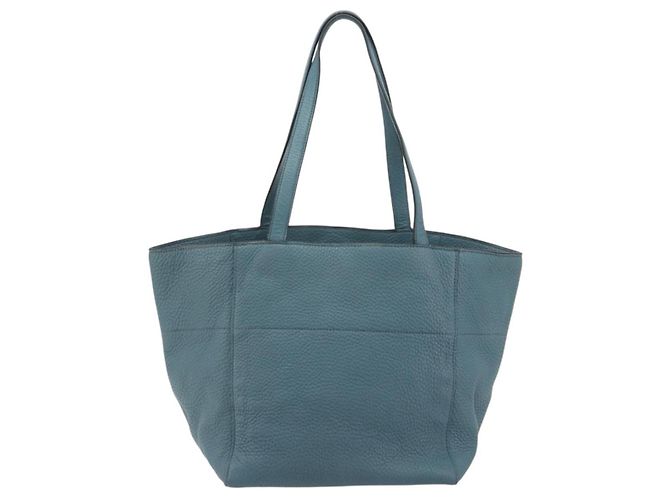 PRADA Sac Tote en cuir bleu clair ton or - vue 2