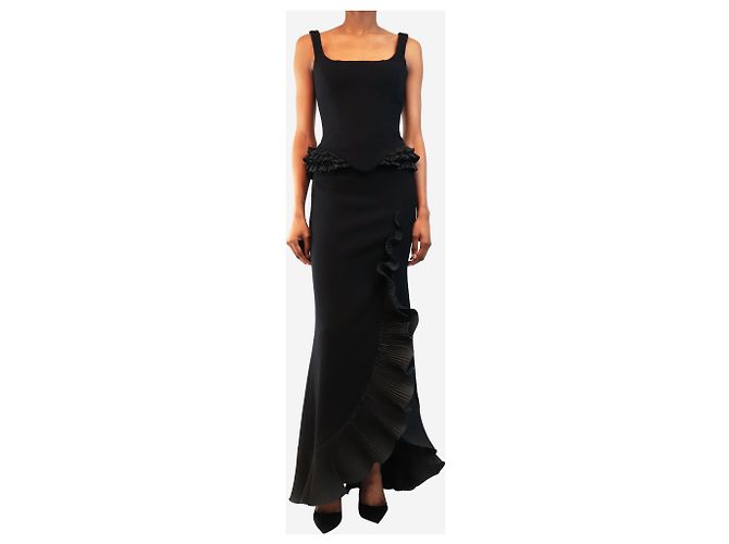 Escada Set due pezzi top bustier e gonna nero - size UK 6 - vista 3