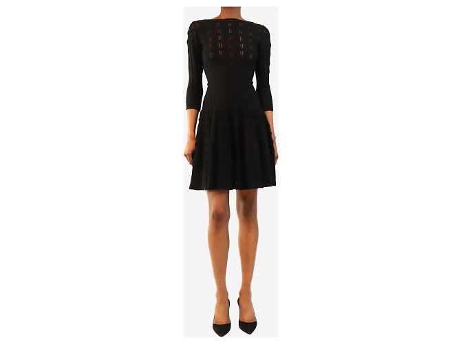 Alaïa Schwarzes Skater-Minikleid - size UK 4 - Ansicht 3