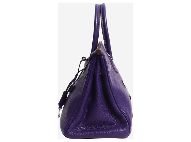 Hermès Borsa Birkin 30 2010 viola in pelle Clemence Porpora - vista 2