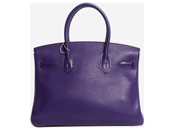 Hermès Borsa Birkin 30 2010 viola in pelle Clemence Porpora - vista 3
