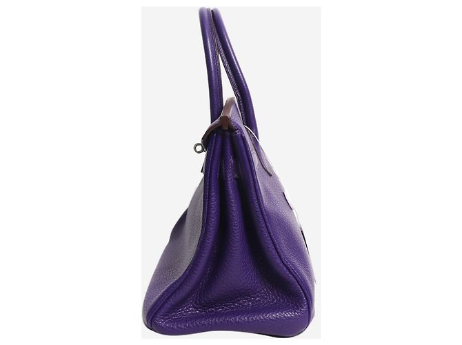 Hermès Borsa Birkin 30 2010 viola in pelle Clemence Porpora - vista 4