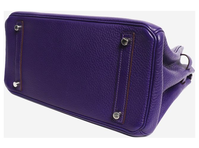 Hermès Borsa Birkin 30 2010 viola in pelle Clemence Porpora - vista 7