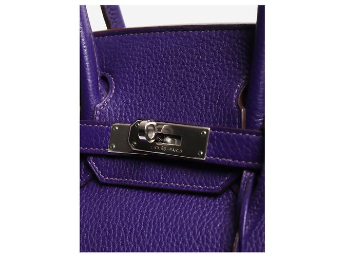 Hermès Borsa Birkin 30 2010 viola in pelle Clemence Porpora - vista 8