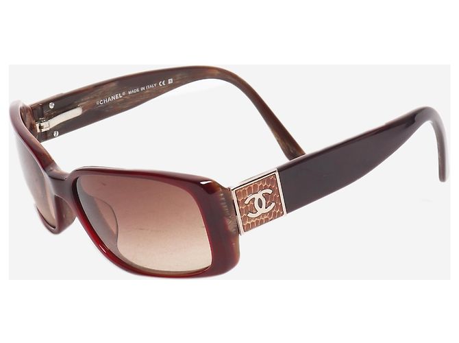 Chanel Burgundy rectangular sunglasses Dark red - view 2