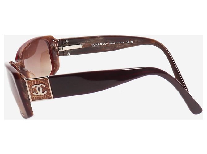 Chanel Burgundy rectangular sunglasses Dark red - view 3