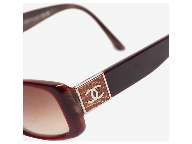 Chanel Burgundy rectangular sunglasses Dark red - view 5