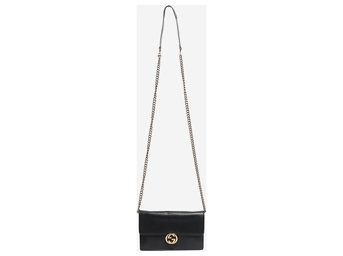 Gucci Cartera negra con cadena G entrelazada Negro - vista 2