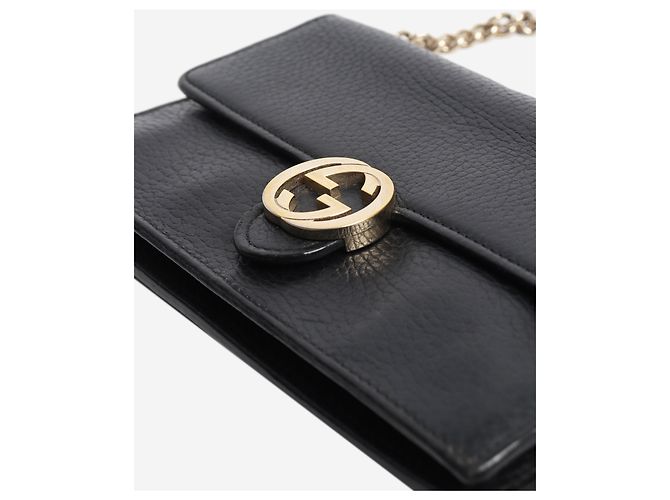 Gucci Cartera negra con cadena G entrelazada Negro - vista 4