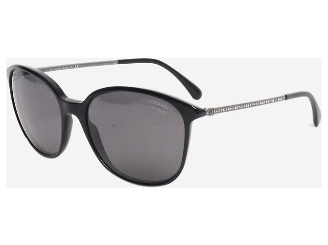 Chanel Gafas de sol negras de montura redonda Negro - vista 2