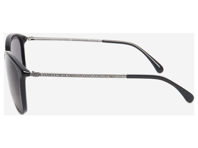 Chanel Gafas de sol negras de montura redonda Negro - vista 3