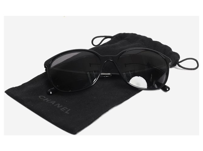 Chanel Gafas de sol negras de montura redonda Negro - vista 6