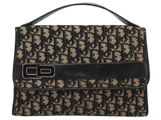 Christian Dior Trotter Canvas Shoulder Bag 2way Navy Gold - vista 13