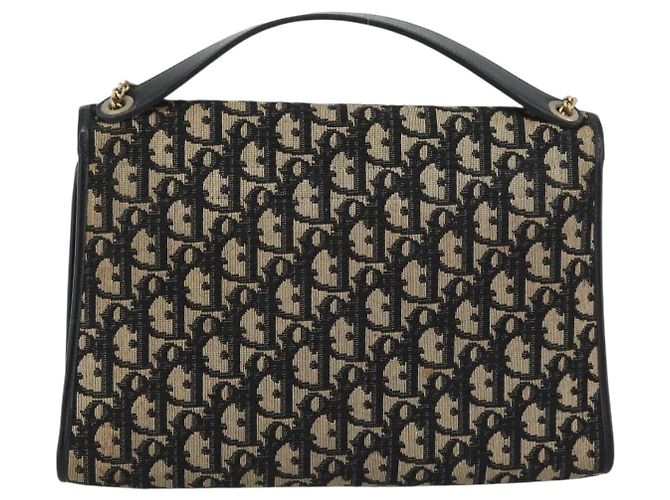 Christian Dior Trotter Canvas Shoulder Bag 2way Navy Gold - vista 2